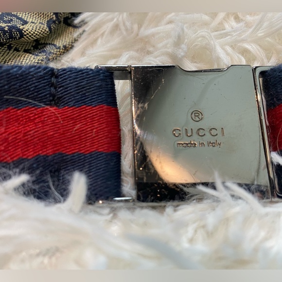 Gucci Pocket Belt Bag 2005 Red x Navy Monogram - Picture 5 of 6